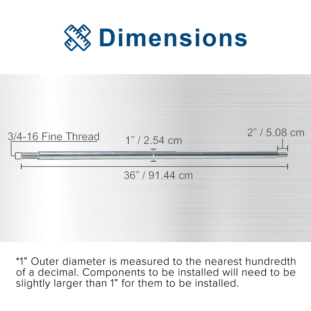 1" Diameter Axle Rod for Go-Karts