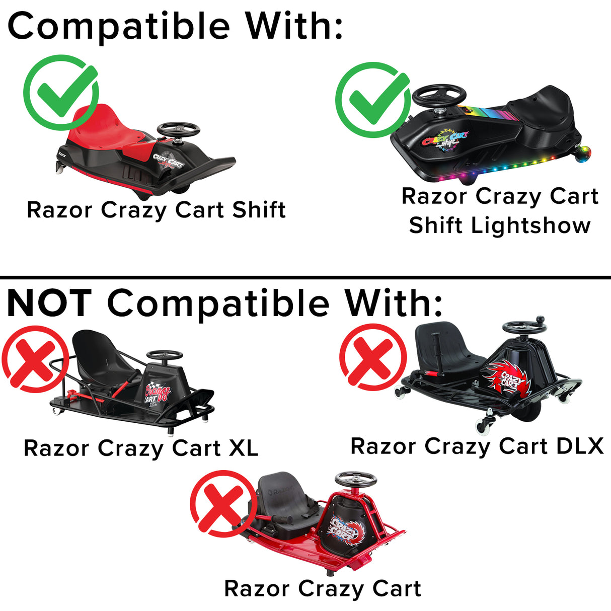 24 Volt 2.3 Ah Battery Pack with 30 Amp Fuse & Wiring for the Razor Crazy Cart Shift (Versions 1+) & Crazy Cart Shift Lightshow