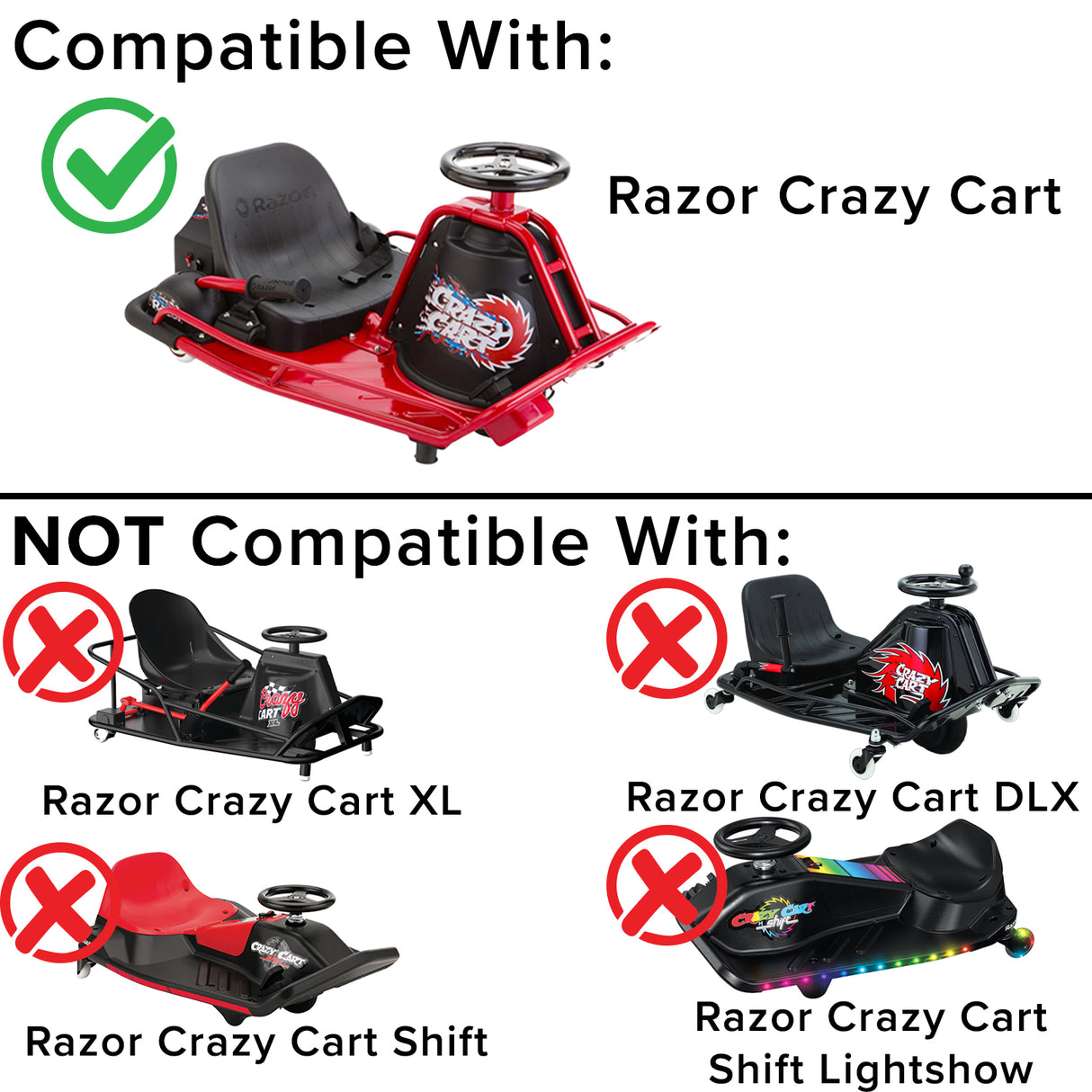 HB2430-TYD6K-FS Control Module with 6-Wire Throttle Connector for the Razor Crazy Cart (Versions 1-4)