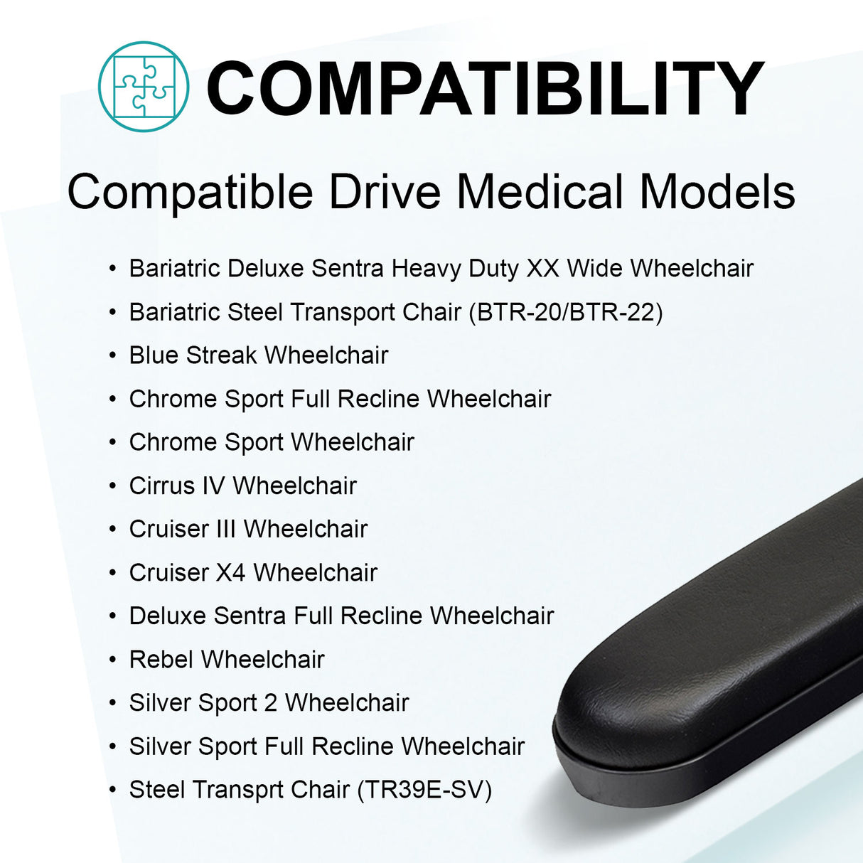 Desk Length Armrest Pads for Quantum Power Chairs (Version 2) (Set of Two) (SETLRAM1115)