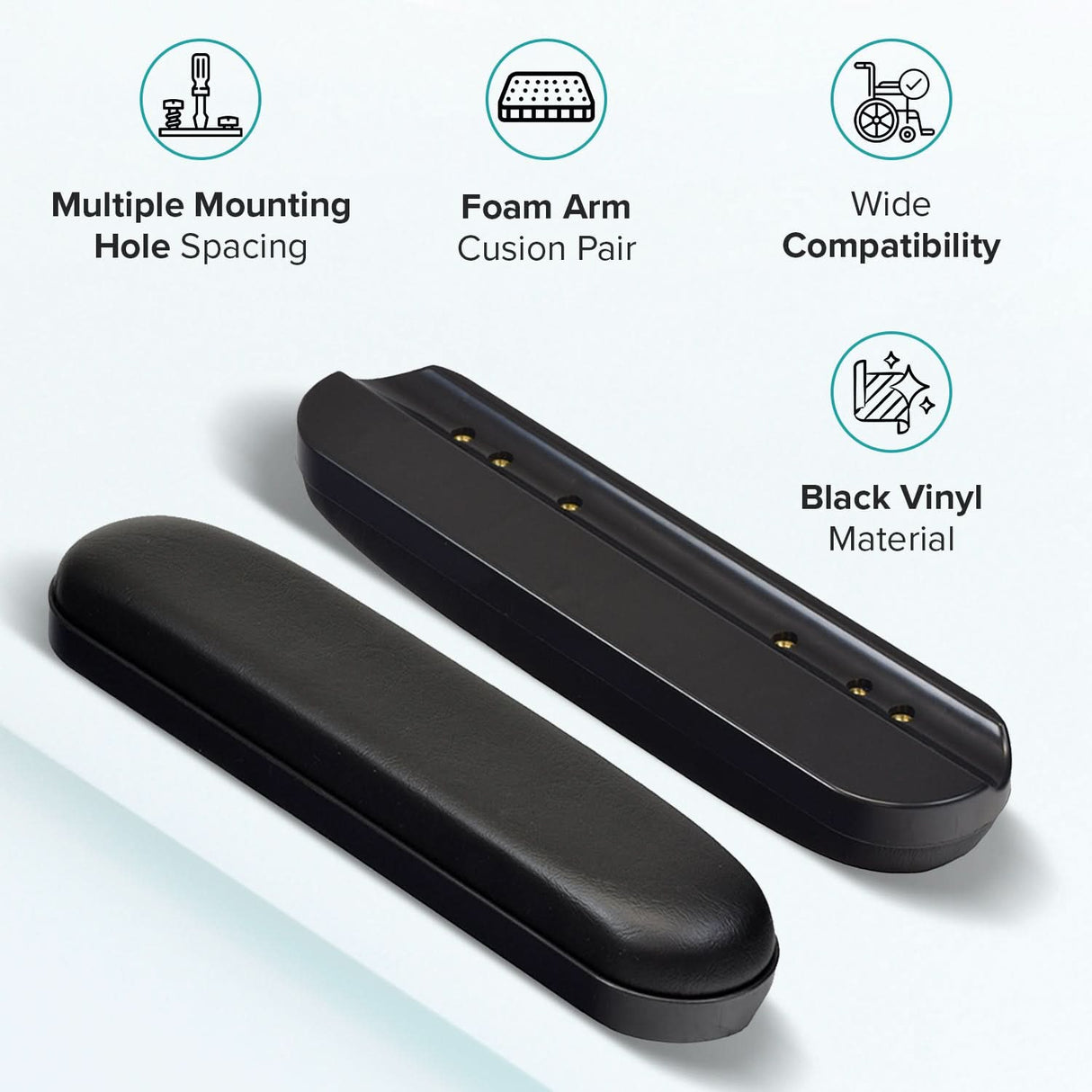 Desk Length Vinyl Armrest Pads for Drive Wheelchairs and Transport Chairs (Pair)