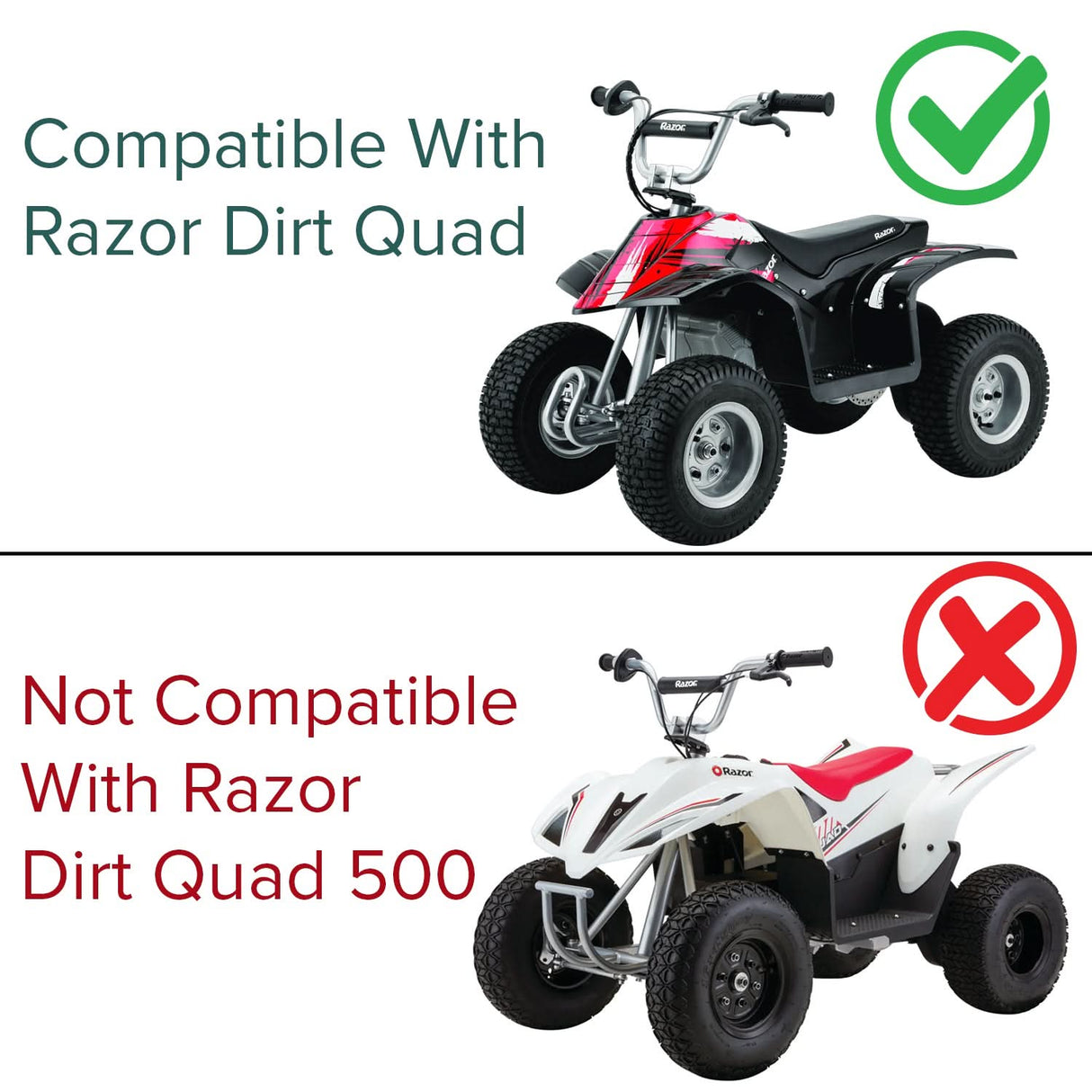 Razor Dirt Quad Front Wheel Assembly (Version 19+)