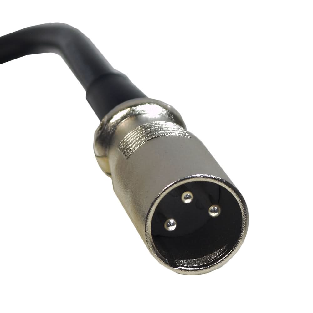 close up connector of the Drive Zoome Flex battery charger travel chair, with dark gray cord