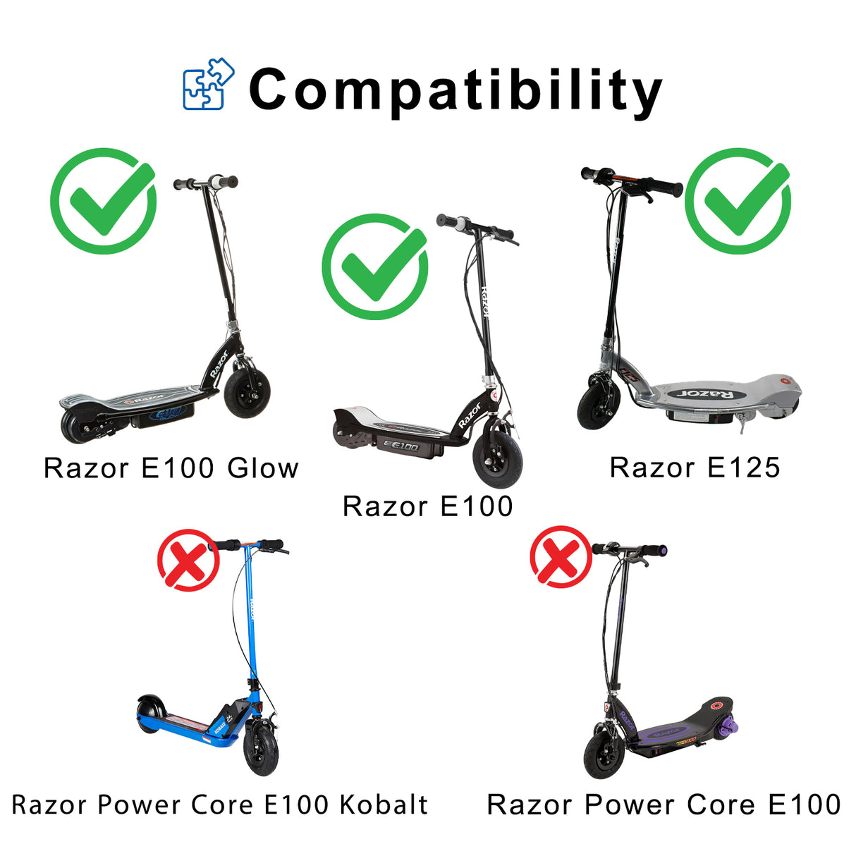 24 Volt Battery Pack for the Razor E100, E100 Glow, & Razor E125