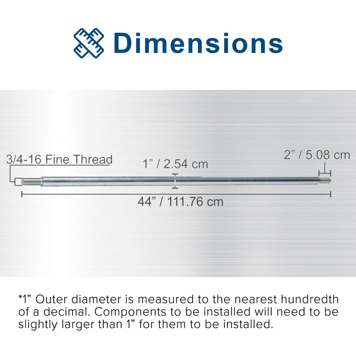 1" Diameter Axle Rod for Go-Karts