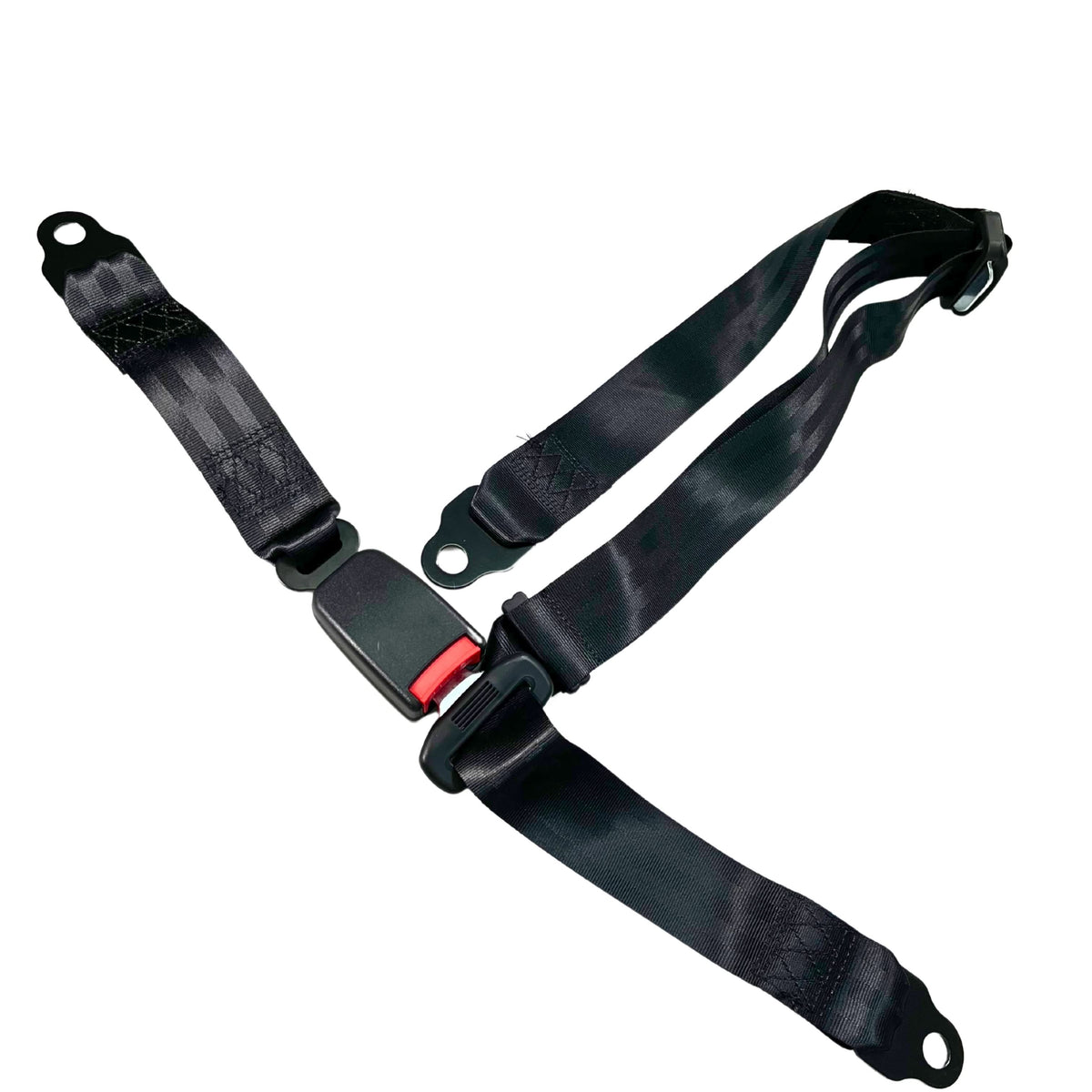 2x Retractable 3 Point Safety Seat Belt Straps Car Vehicle Adjustable Belt Kit U