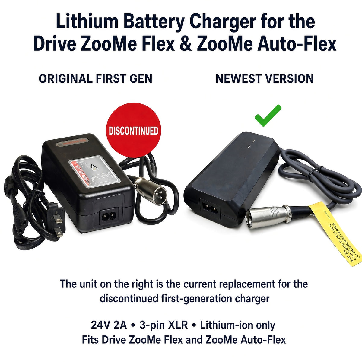 Comparison file for the Gen 1 vs Gen 2 battery charger for lithium batteries only