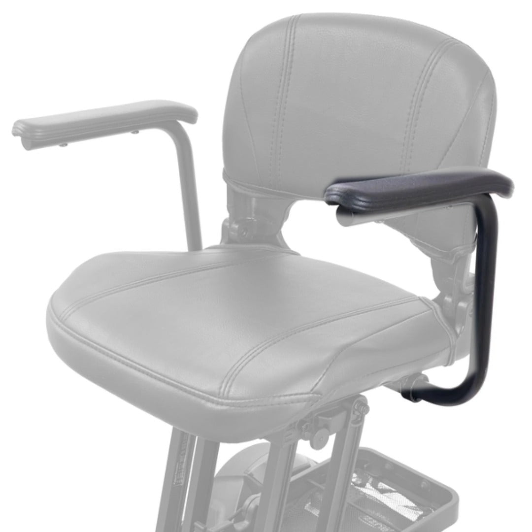 Left armrest highlighted on the Golden Buzzaround CarryOn seat