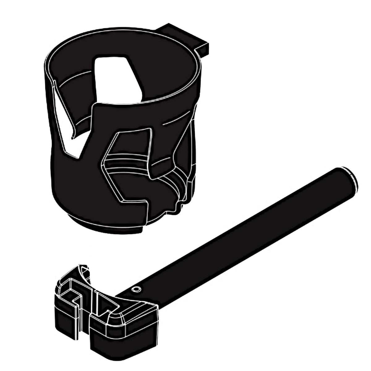 KIT2304745 - Cup Holder Kit for Jazzy 600 ES, Air, Select, Elite ES, Elite HD, EVO 613, EVO 614, 1450, Go Chair, PX4, Pursuit 2 and Maxima