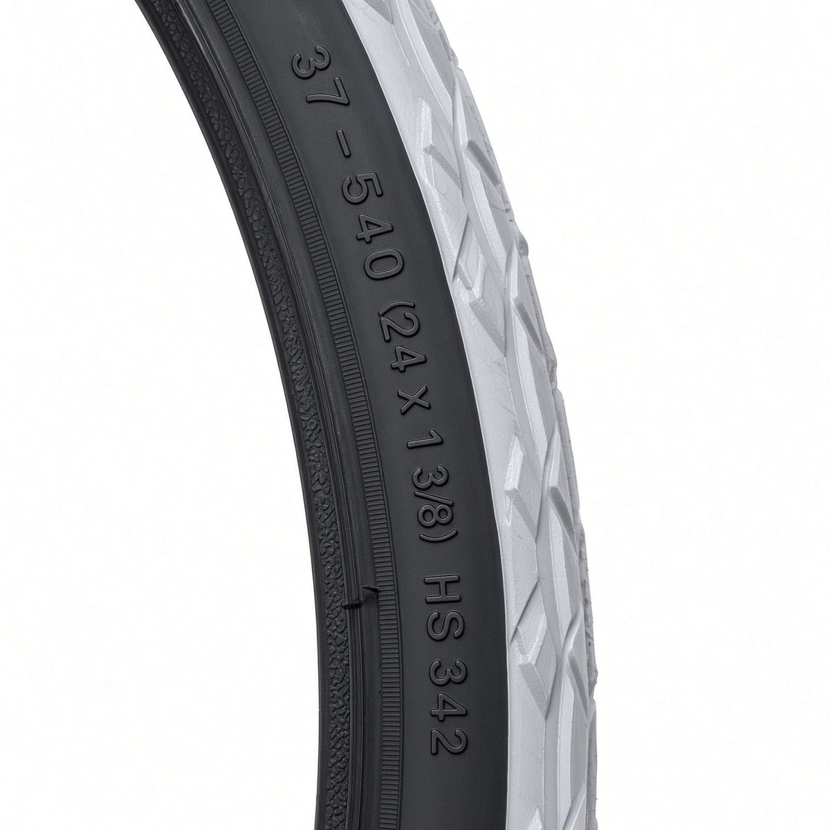 Schwalbe DownTown 24 x 1-3/8 wheelchair tire, gray tread, black sidewall, 50-70 PSI