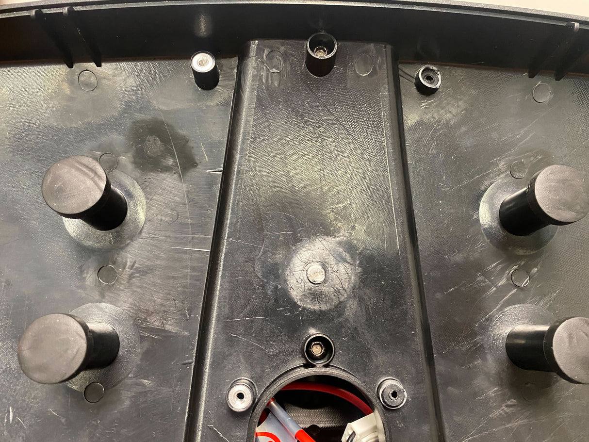 Battery Box for ActiveCare/Drive Medical Spitfire EX & Spitfire Pro SE Scooters (Blemished), showing screws, bolts, and circular components. Note: Missing two screw receptacles on the lid.