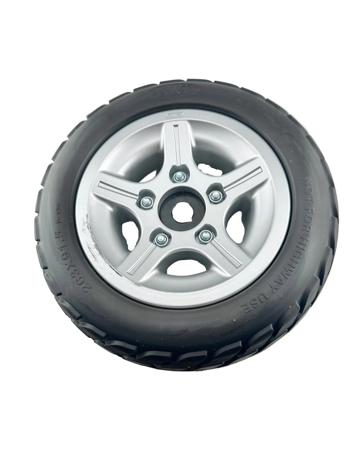Rear Wheel Assembly with Black Flat-Free Tire and Aluminum 2 Piece Rim for Pride Victory 10, Victory ES 10, & Victory Sport (WHLASMB1784) (Blemished)