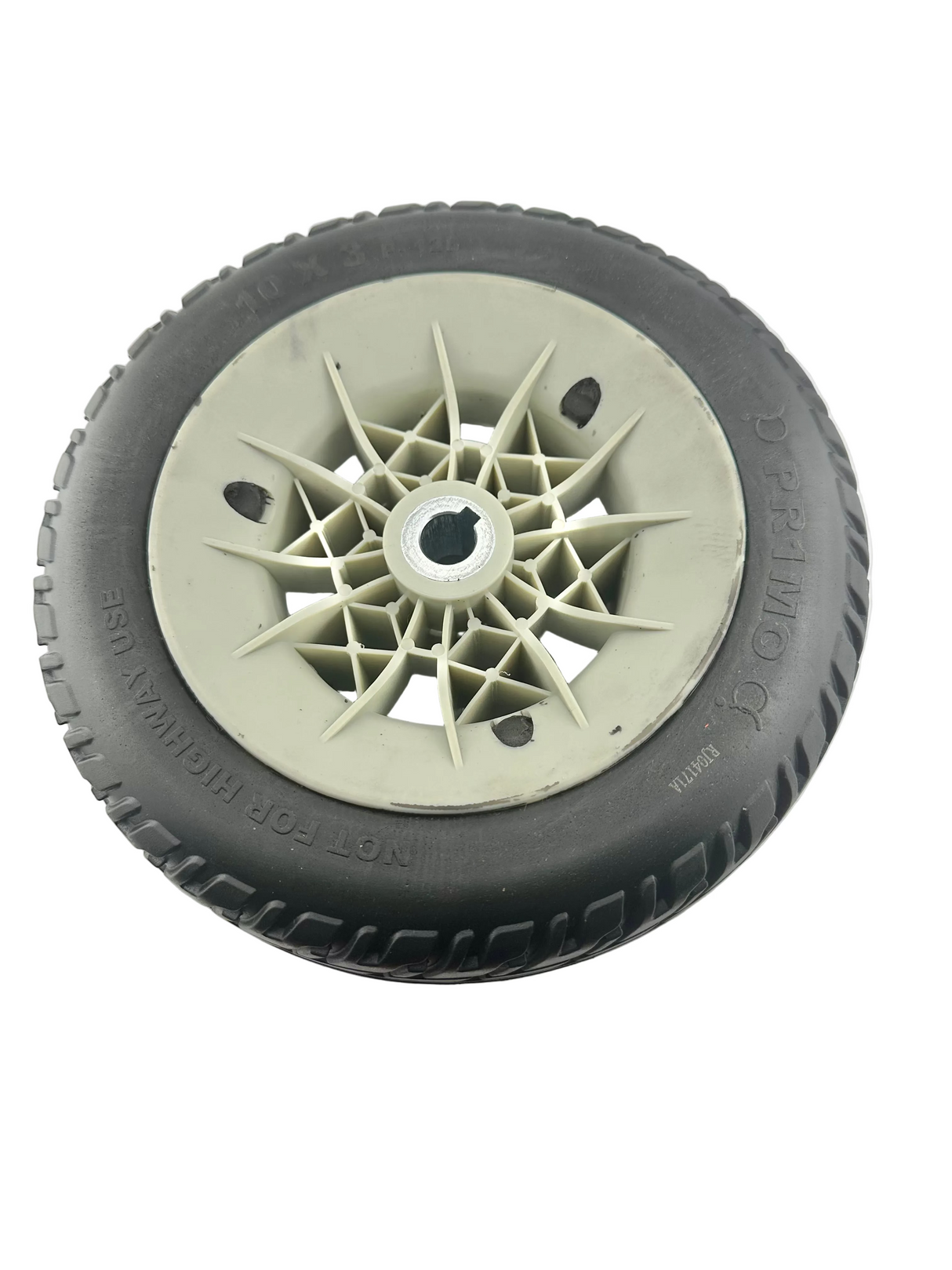 3.00-4 Flat-Free Drive Wheel Assembly with Black Tire for the Jazzy Air, Select, & Select 6 Power Chairs (WHLASMB2045) (Blemished)