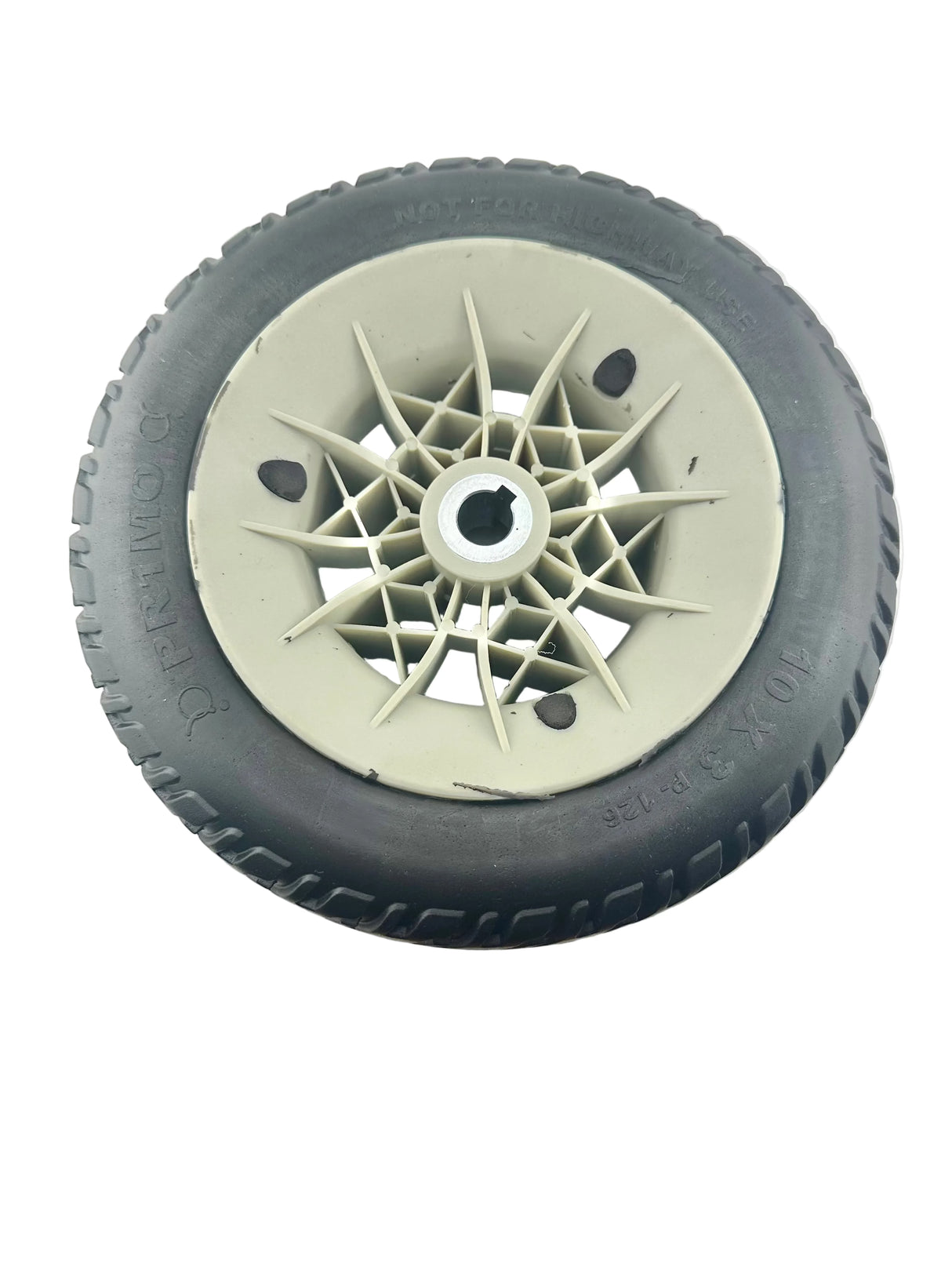 3.00-4 Flat-Free Drive Wheel Assembly with Black Tire for the Jazzy Air, Select, & Select 6 Power Chairs (WHLASMB2045) (Blemished)