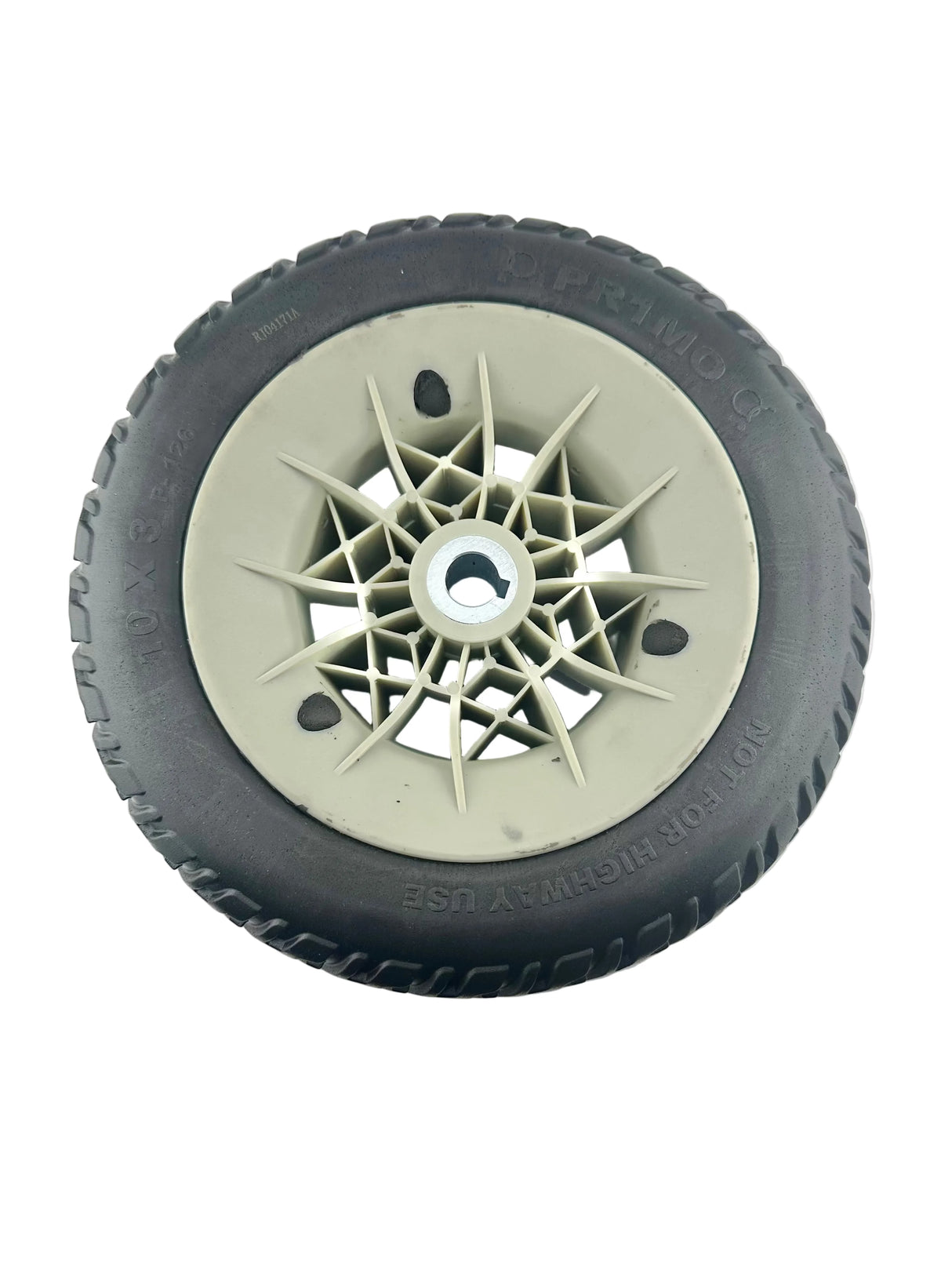 3.00-4 Flat-Free Drive Wheel Assembly with Black Tire for the Jazzy Air, Select, & Select 6 Power Chairs (WHLASMB2045) (Blemished)