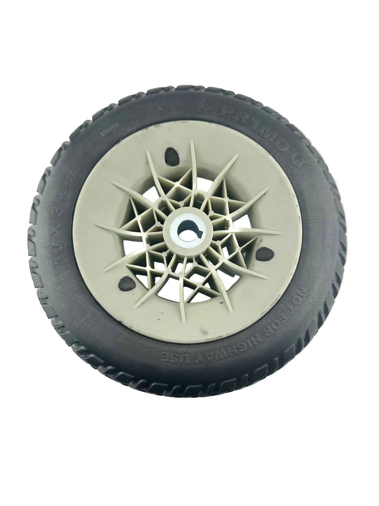 3.00-4 Flat-Free Drive Wheel Assembly with Black Tire for the Jazzy Air, Select, & Select 6 Power Chairs (WHLASMB2045) (Blemished)