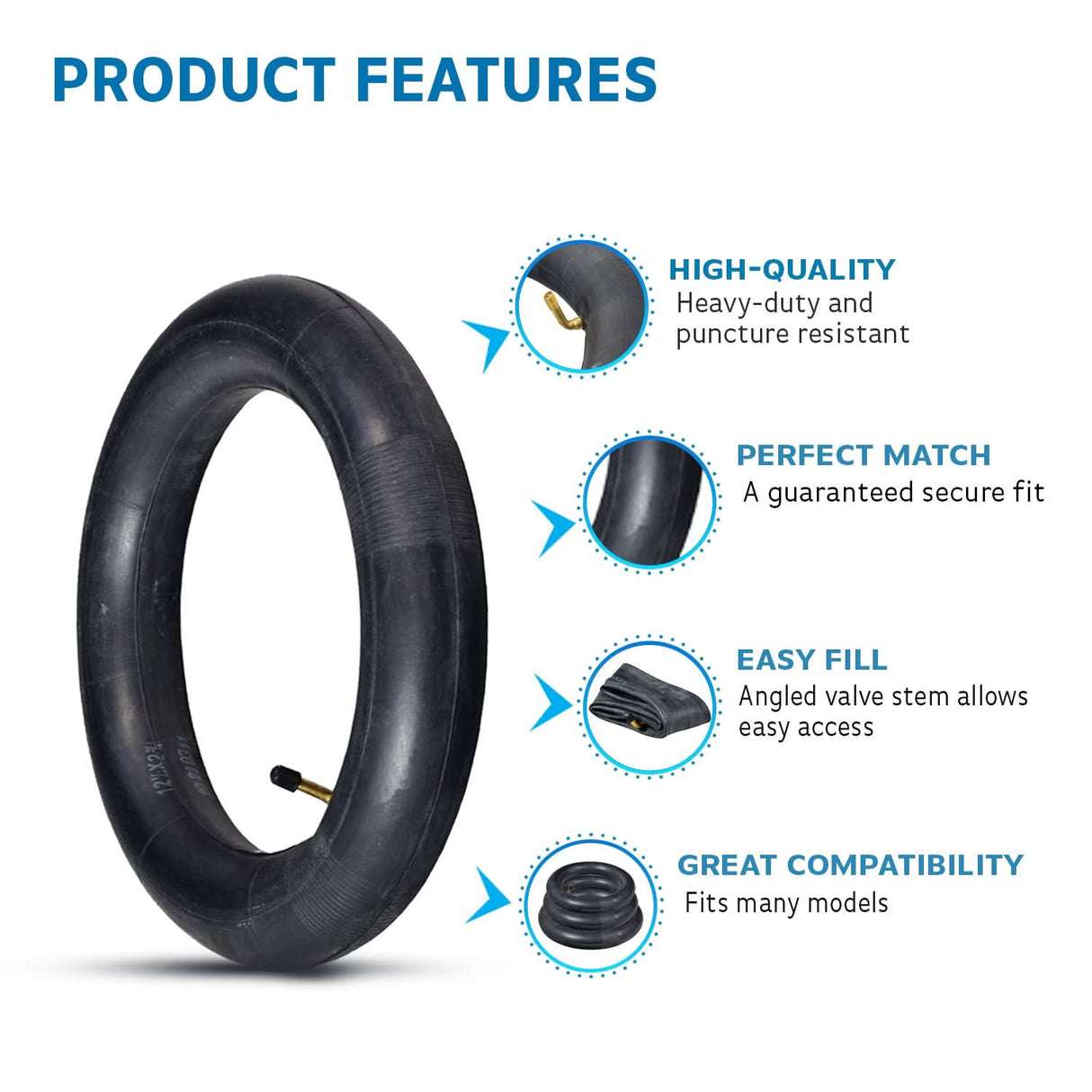 Razor MX350 Inner Tube - Heavy Duty Thorn Resistant with Angled Valve Stem