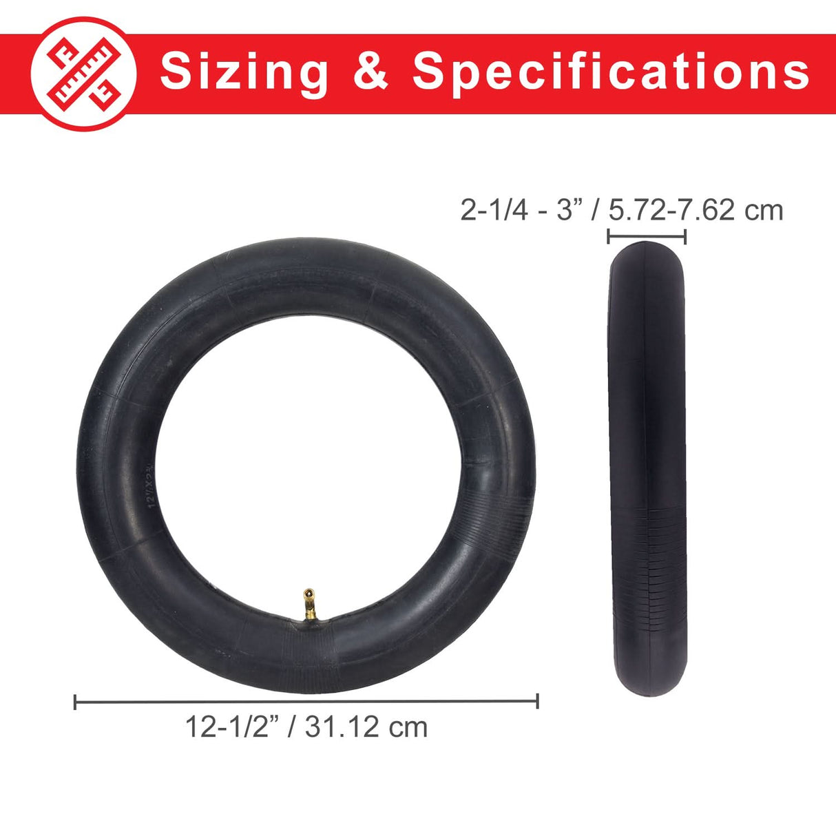 12-1/2" x 2.5/3.0 Inner Tube for Schwinn S750