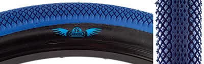 Close-up of the 29x2.1 Speedster Bicycle Tire, showcasing its tread pattern designed for speed and minimal drag, ideal for BMX racing and urban riding. Collaboration between SE Bikes and Vee Rubber.