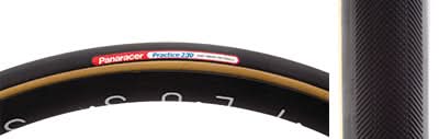 Close-up of the 650x23 Practice Bicycle Tire showcasing its durable tread and removable valve, ideal for training and spare use.