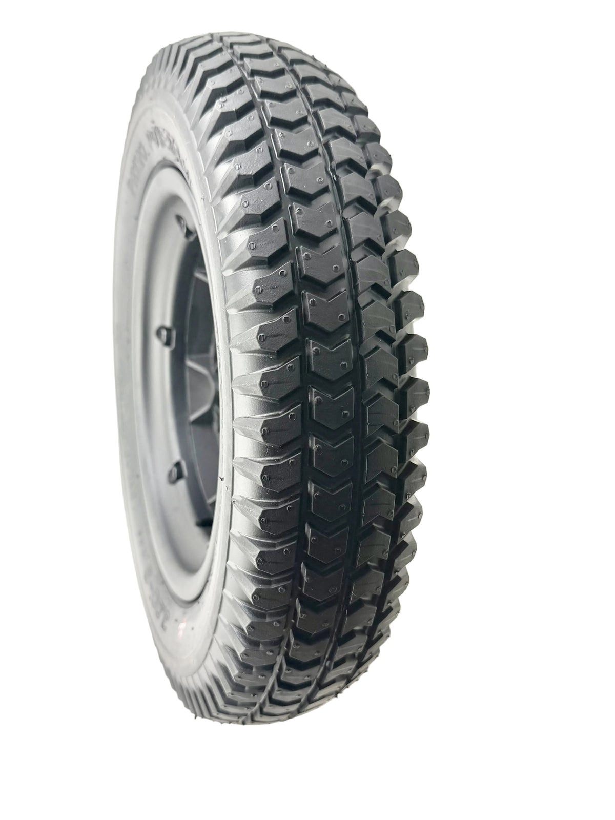 14" x 3" Flat-Free Drive Wheel Assembly for the Quantum Edge 3 Stretto, close-up detail