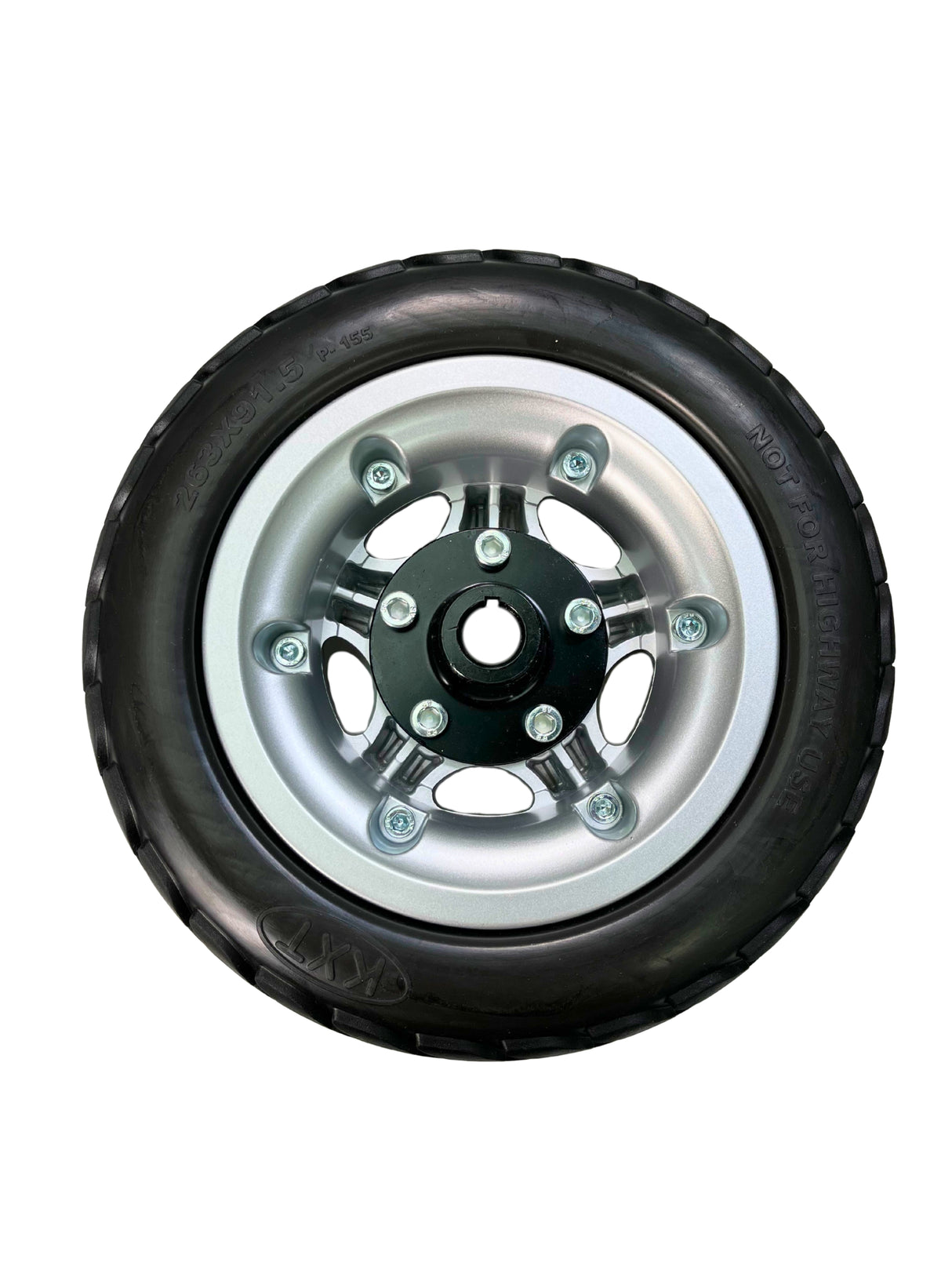 Set of 2 Rear Wheel Assembly with Black Flat-Free Tires and Aluminum 2 Piece Rim for Pride Victory 10, Victory ES 10, & Victory Sport (WHLASMB1784)