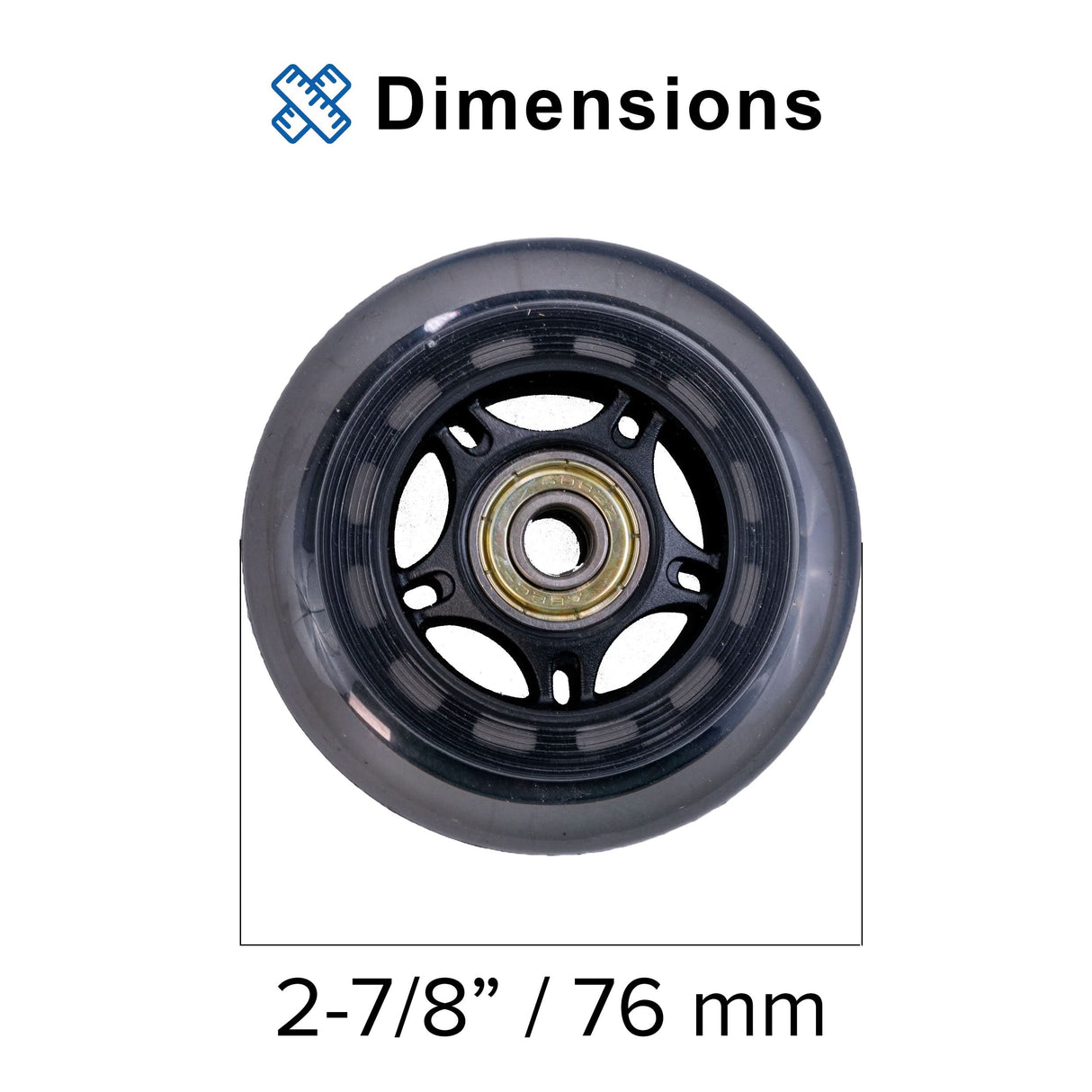 72mm Front Anti-Tip Wheel Assembly with Bearings for Jazzy & Pride Scooters & Power Chairs (Set of 2)