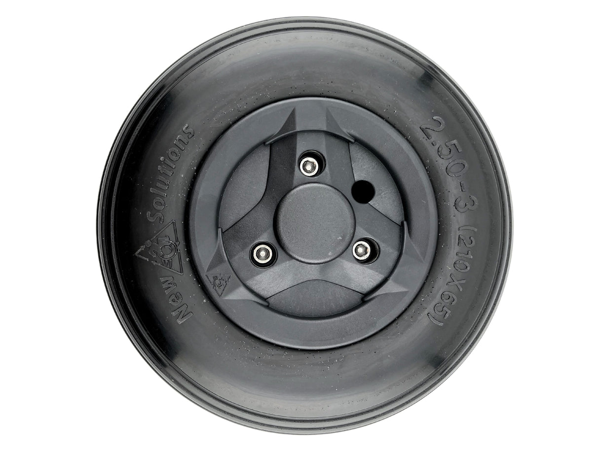 Black 2.50-3 (210-65) Caster Wheel for Permobil F3 Corpus, F5 Corpus, & M5 Corpus Power Chairs (324206)