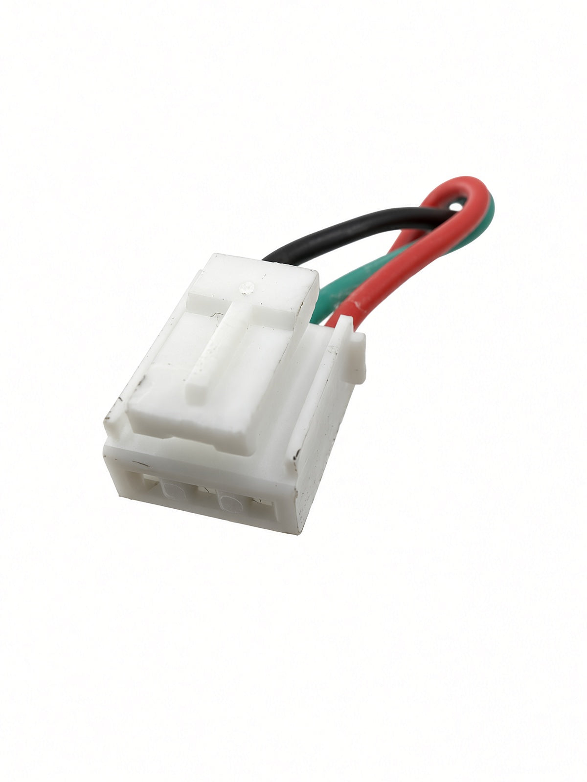Close-up of the Hiboy DK1 headlight's white plug connector