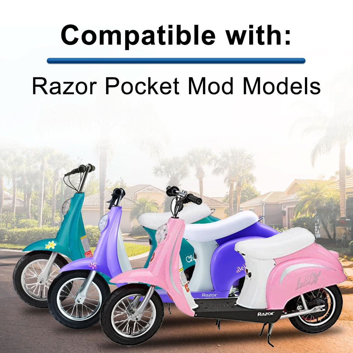 24 Volt Variable Speed 6-Wire Twist Grip Throttle for the Razor Pocket Mod (Versions 13-44) - Retrofit Combo for Discontinued 4-Wire Version