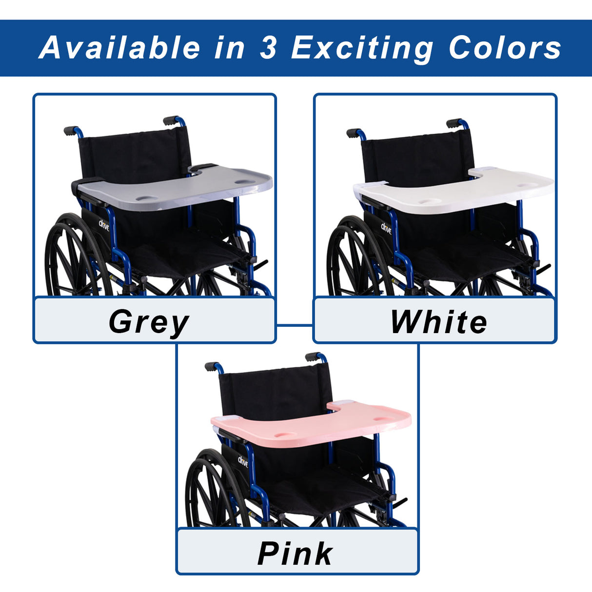 Plastic Tray Table for Wheelchairs