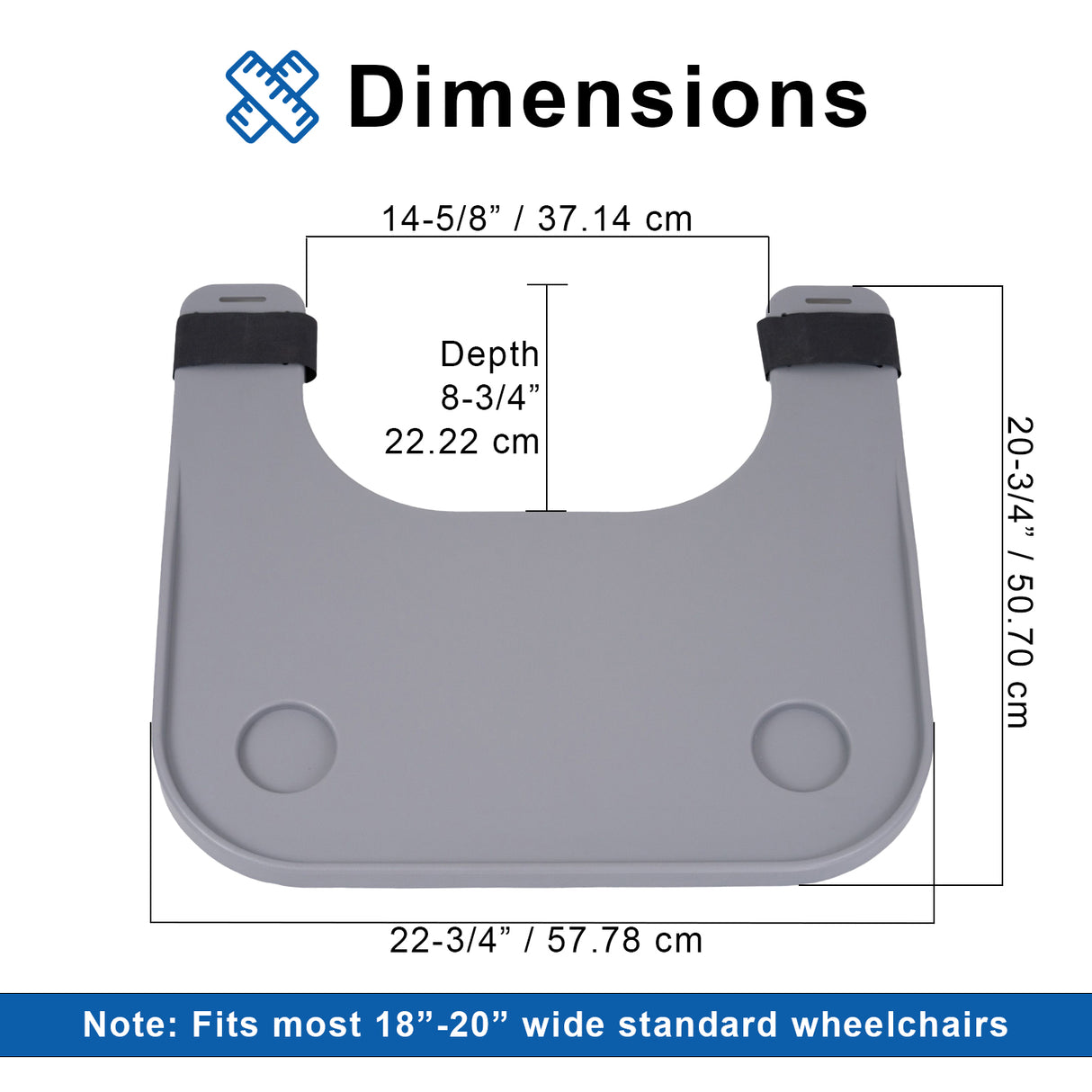 Plastic Tray Table for Wheelchairs