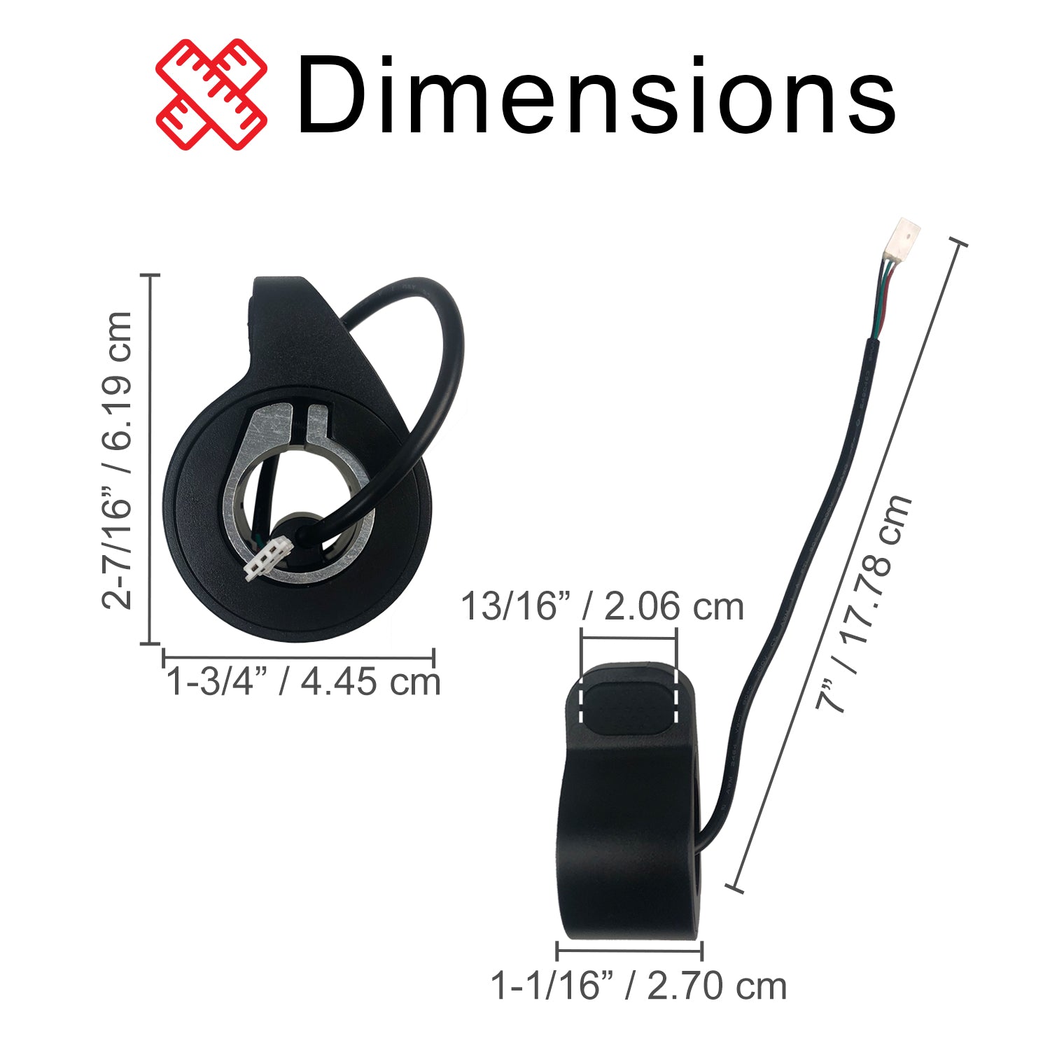 3-Wire Thumb Throttle for the Caroma L1 Electric Scooter