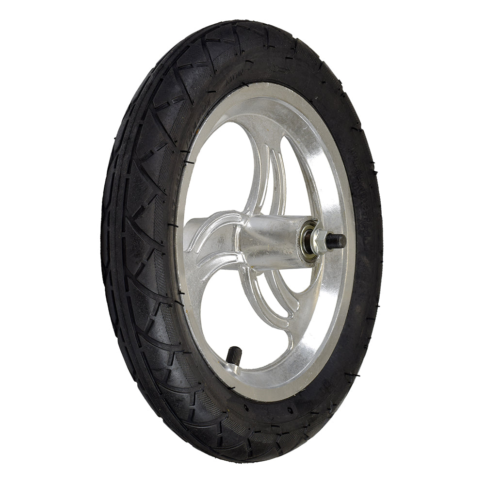 12-1/2" x 2-1/4" Front Wheel Assembly with Axle (Curved Spokes)