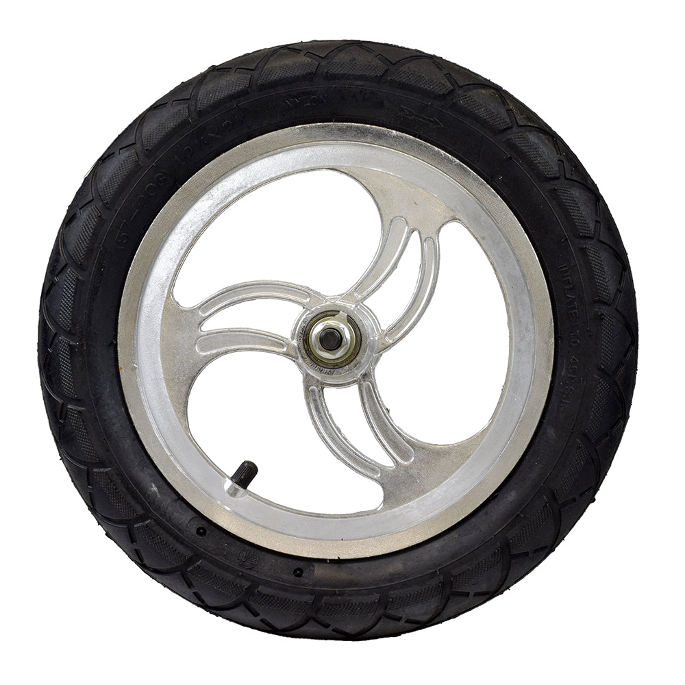 12-1/2" x 2-1/4" Front Wheel Assembly with Axle (Curved Spokes)