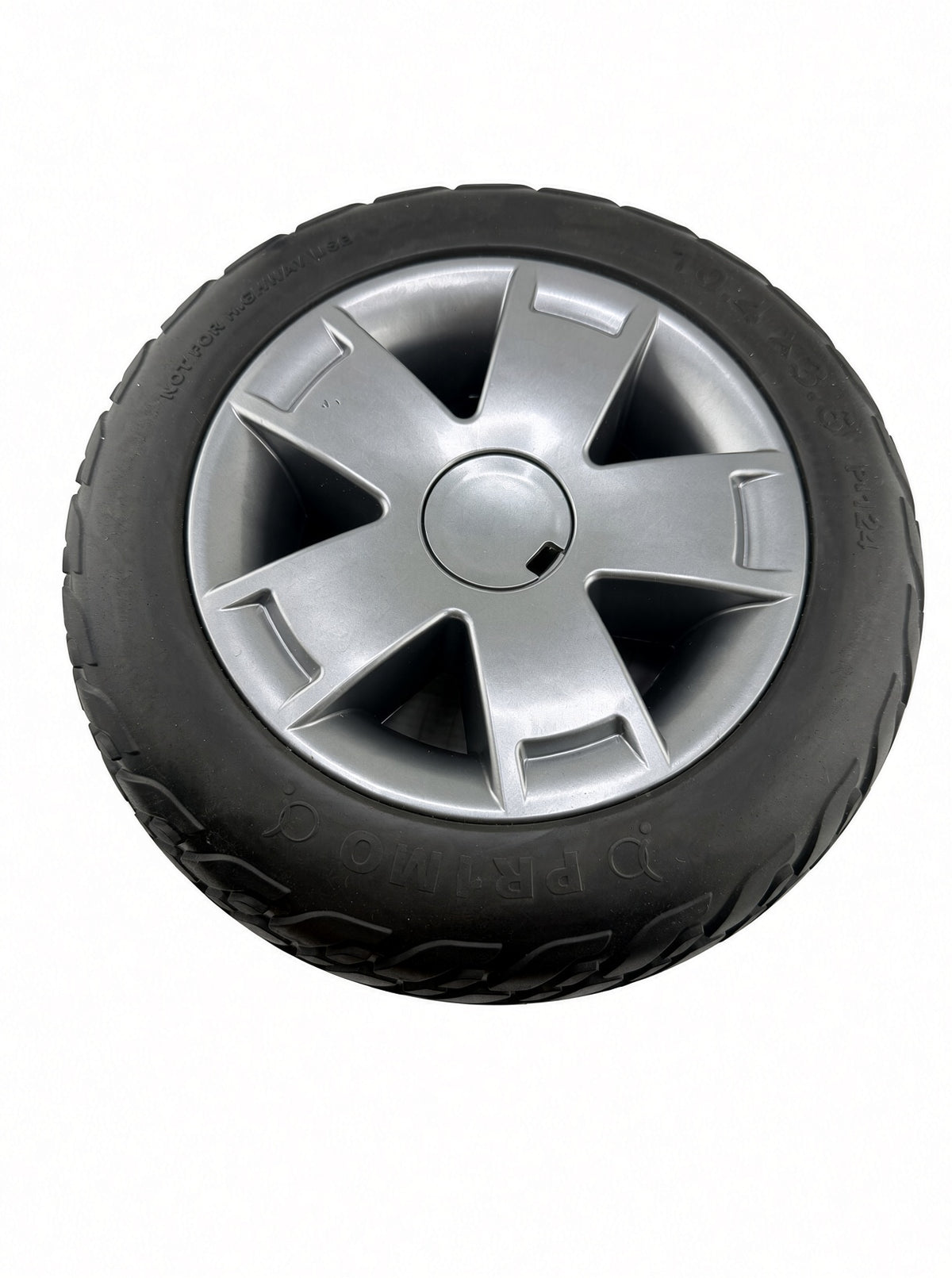 10.4x3.6 Foam Filled Front Wheel Assembly with Black Tire for the 4-Wheel Pride Celebrity X (SC4401) & Mega Motion Endeavor X (MM4401DX) (Blemished)