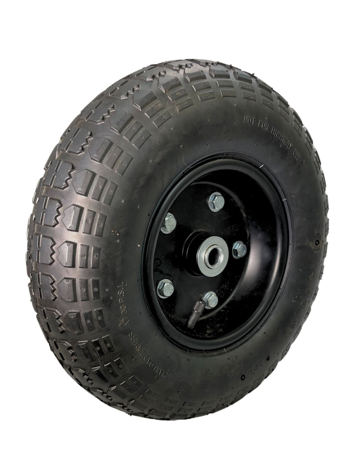 13" Pneumatic Tire with Black Hub for Dollies, Wagons, & Carts