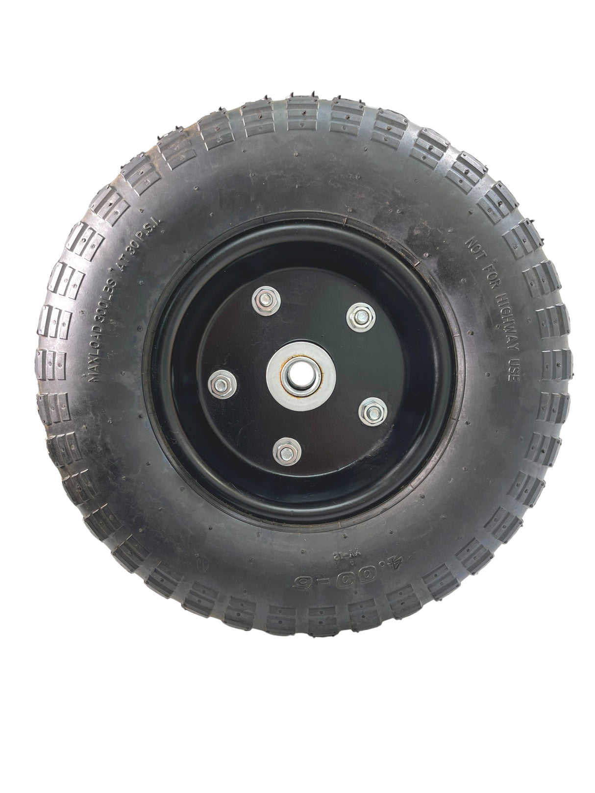 13" Pneumatic Tire with Black Hub for Dollies, Wagons, & Carts