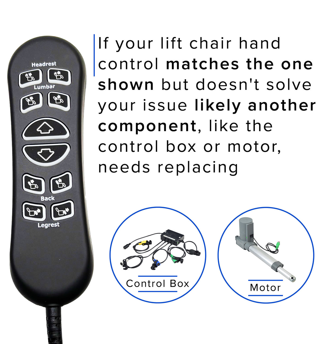 Hand Control for the Mega Motion MM3702 Lift Chair (CTL1804039)