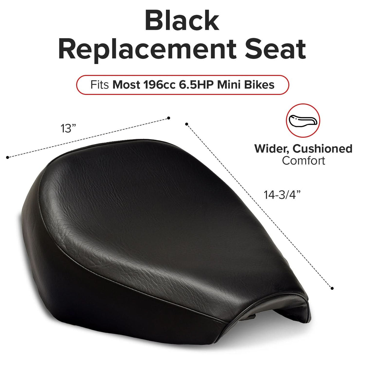 Black Seat for the Massimo Warrior 200 MB200 Mini Bike