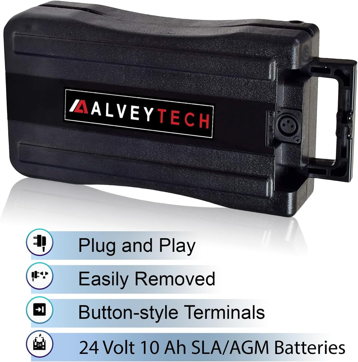 AlveyTech 24 Volt Rack Mount Battery Pack for Currie Electric Bikes