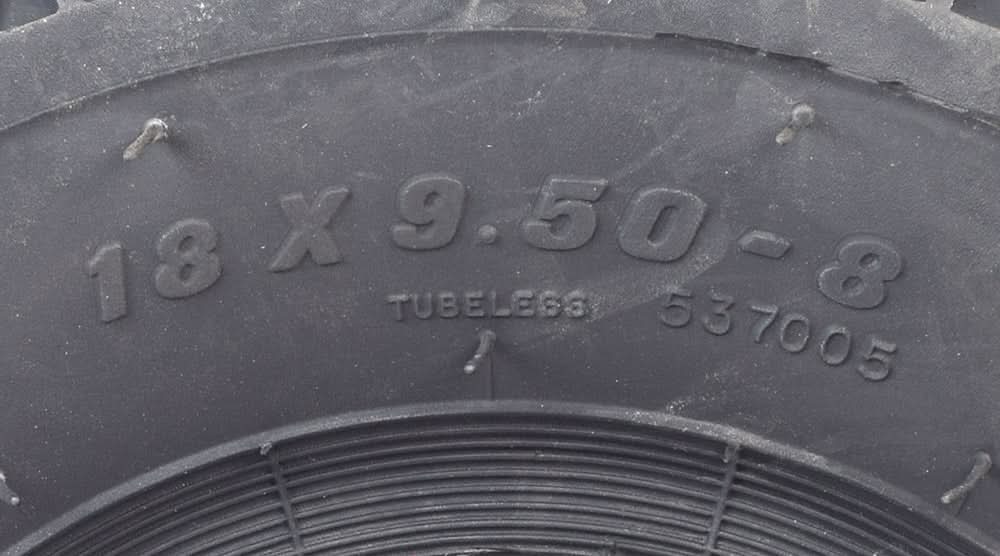 Close-up of the 18X9.50-8 Knobby Tire for Murray Go-Karts, showcasing its aggressive tread pattern designed for superior grip on off-road terrains. Ideal for ATVs, go-karts, and utility vehicles.