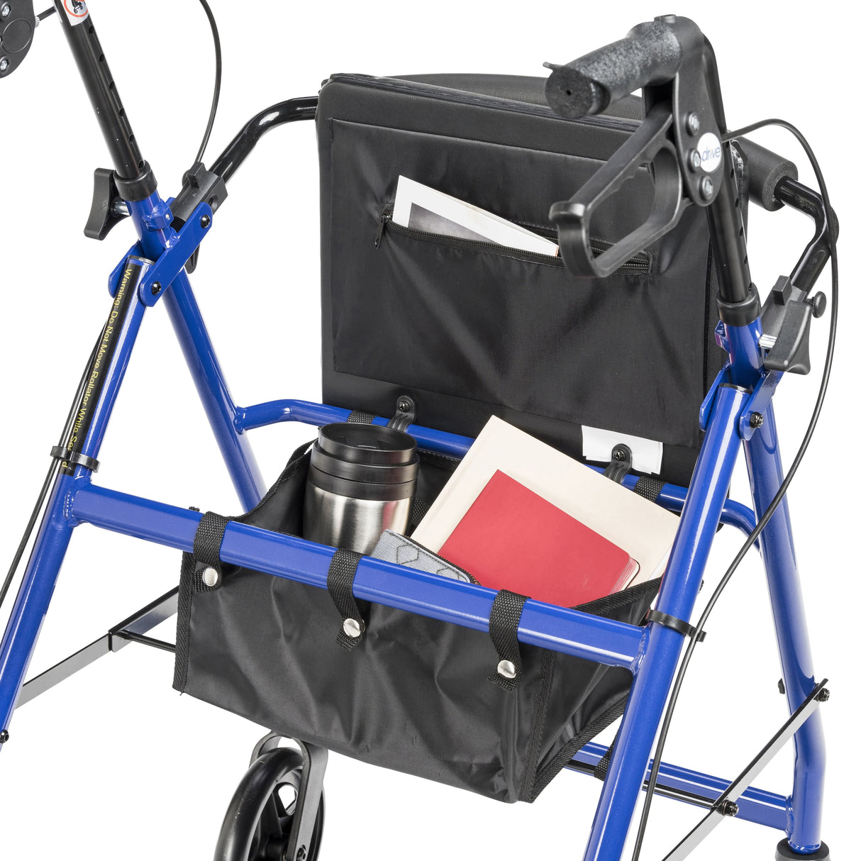 Aluminum Rollator Rolling Walker with Fold Up and Removable Back Support and Padded Seat