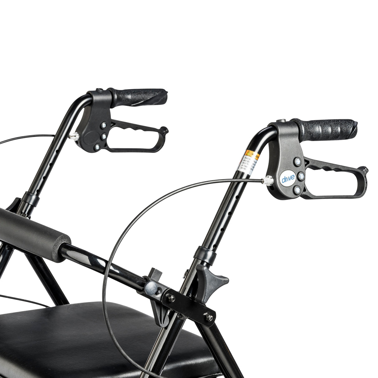 Rollator Rolling Walker with 6" Wheels, Fold Up Removable Back Support and Padded Seat