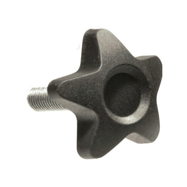 Armrest Adjustment Knob for ActiveCare Catalina and Drive Titan, showing a close-up of the black star-shaped knob attached to a screw, designed for armrest adjustments on compatible power chairs.