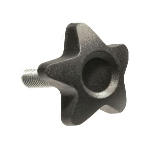 Armrest Adjustment Knob for ActiveCare Catalina and Drive Titan, showing a close-up of the black star-shaped knob attached to a screw, designed for armrest adjustments on compatible power chairs.
