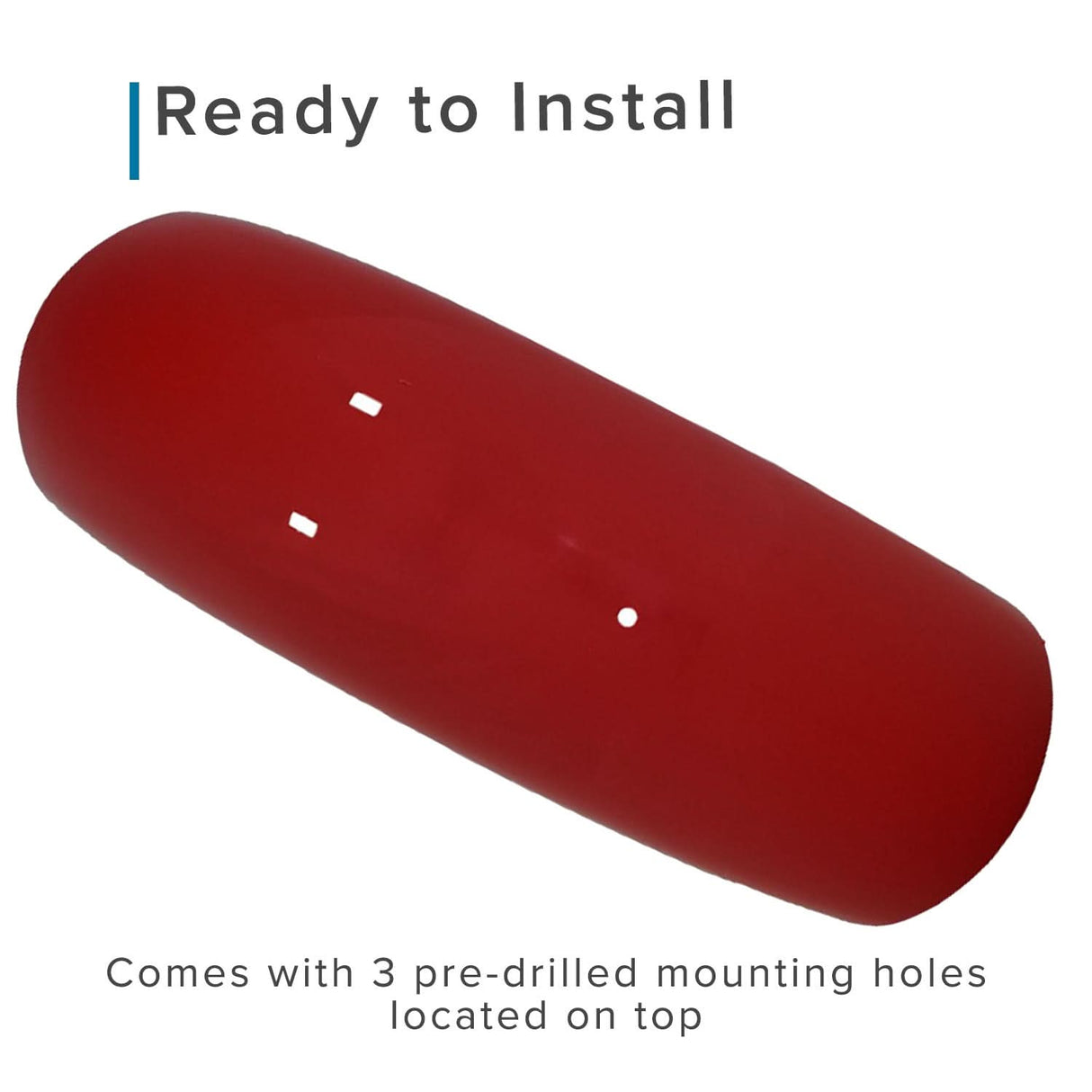 Plastic Front Fender for the Baja MB165 & MB200 Mini Bike, featuring white text and multiple holes, shown in a close-up view highlighting its design details.