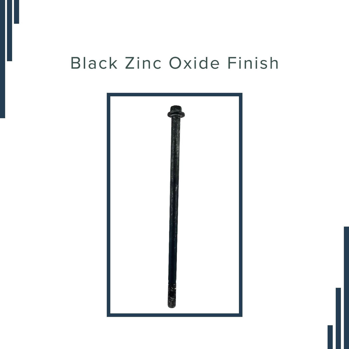 Rear Axle for the Motovox MBX10 Mini Bike and MBX11 Mini Bike, featuring a black metal rod with a nut and a corrosion-resistant black zinc oxide finish.