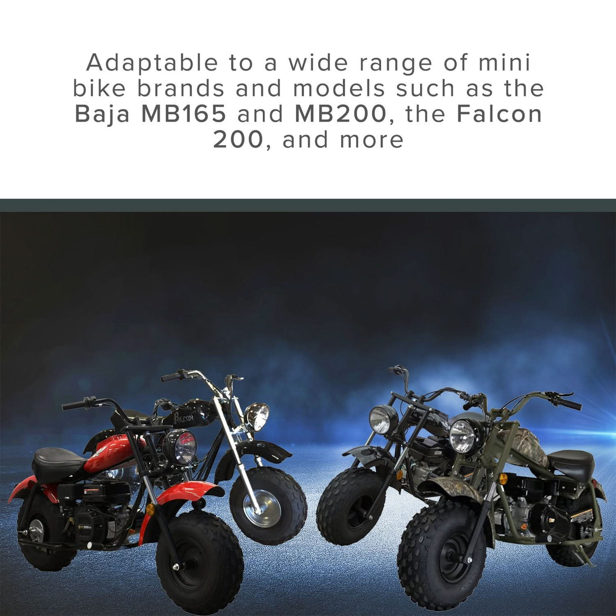 Rear Fender Reflector for the Massimo Warrior 200 MB200 Mini Bike attached to a black mounting bracket, showcasing its red reflecting panel designed for enhanced visibility and safety on the rear fender.