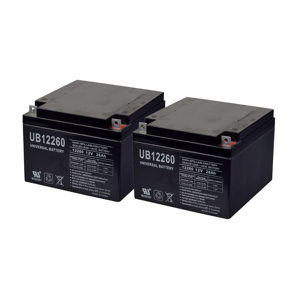 26 Ah 24 Volt UB12260 AGM Mobility Scooter Battery Pack T3 Post Terminals
